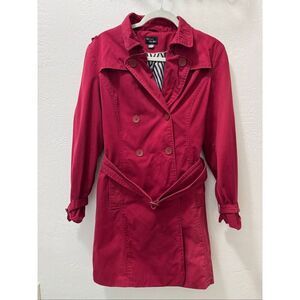 Esmara by Heidi Klum Red Button Belted Trench Coat XL